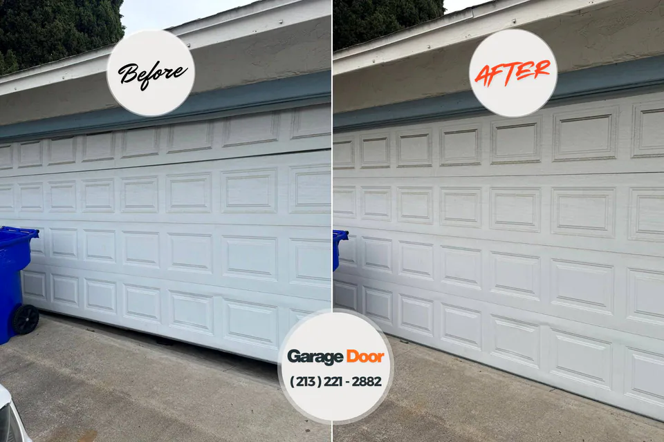Before and after: garage door repair Piedmont, SC